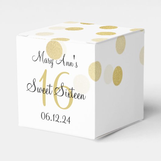 Ballotins Elégant Sweet 16 Faux Gold Foil Parties scintillan (Verso)