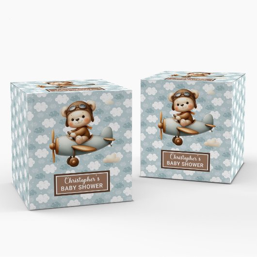 Ballotins Élégant Teddy Bear Pilote Blue Party Boîte de préf