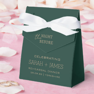 Ballotins Élégant vert émeraude la nuit avant le Mariage