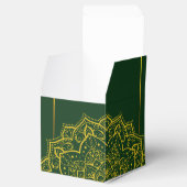 Ballotins Elégant Vert Et Or Mandala Wedding Favor Box (Ouvert)