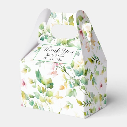 Ballotins Elégant vert fleurs sauvages d'aquarelle (Verso)