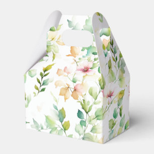 Ballotins Elégant vert fleurs sauvages d'aquarelle