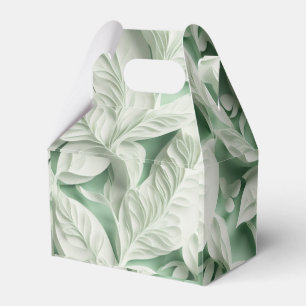 Ballotins Élégant vintage blanc vert motif de feuille botani