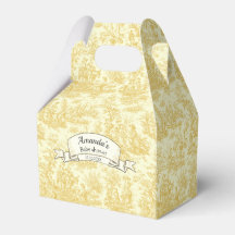 Élégant Vintage Jaune Clair Toile de Jouy