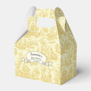 Ballotins Élégant Vintage Jaune Clair Toile de Jouy