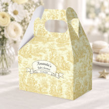Élégant Vintage Jaune Clair Toile de Jouy