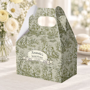 Ballotins Élégant Vintage Olive Toile De Jouy Monogramme