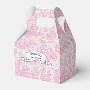 Ballotins Élégant Vintage Rose Toile de Jouy Monogramme