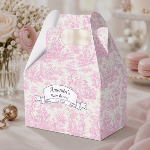 Ballotins Élégant Vintage Rose Toile de Jouy Monogramme