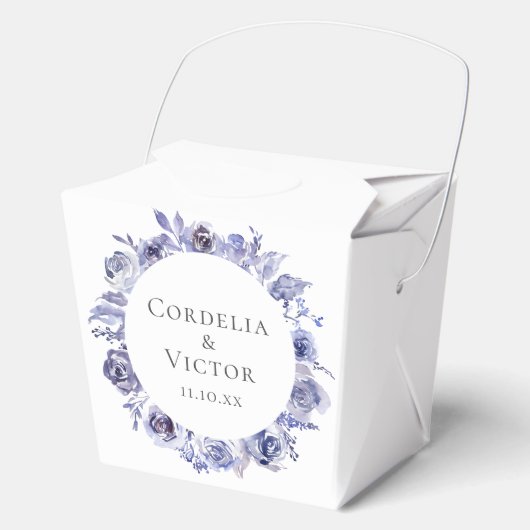 Ballotins Élégant Violet violet Rose Floral Mariage d'hiver (Recto)