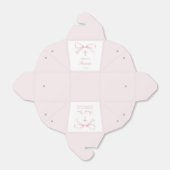 Ballotins Elegant Watercolor Pink Bow Baptism Take Out (Déplié)
