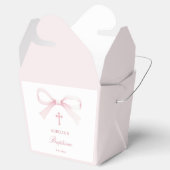 Ballotins Elegant Watercolor Pink Bow Baptism Take Out (Ouvert)