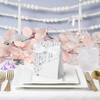 Ballotins Elegant White & Silver Wedding box favor– Floral &