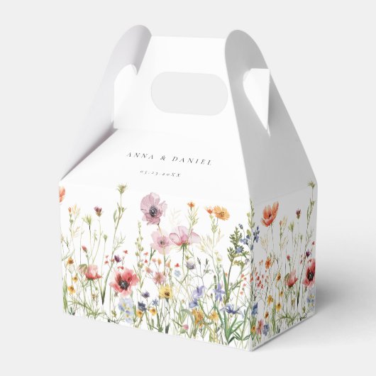 Ballotins Elegant Wildflower Wedding Favor Boxes (Verso)