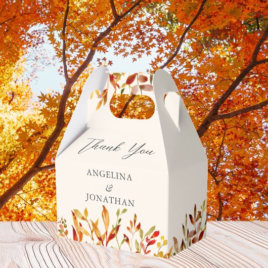 Ballotins Elégante aquarelle Feuilles d'automne Mariage d'au