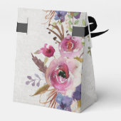 Ballotins Elégante Aquarelle Fleurs Mariage Favor Boxes (Arrière)
