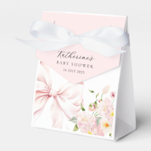 Ballotins Élégante Baby Shower Florale Ruban Rose