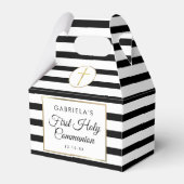 Ballotins Élégante Black Stripe Gold Première Sainte Communi (Verso)