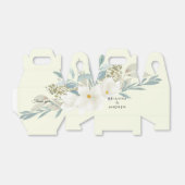 Ballotins Élégante boîte de mariage florale vert clair (Déplié)