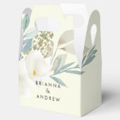 Ballotins Élégante boîte de mariage florale vert clair (Ouvert)