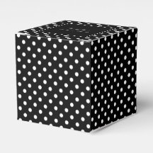 Elégante boîte de mariage polkadot noir & blanc