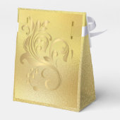 Ballotins Elégante boîte de préférence de mariage Gold avec  (Arrière)