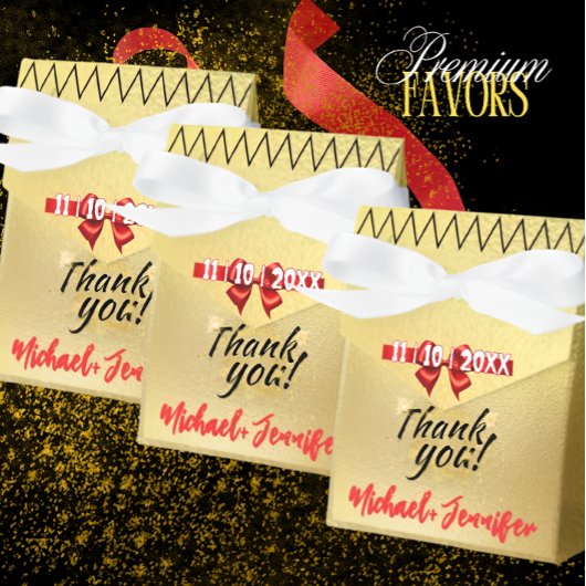 Ballotins Elégante boîte de préférence de mariage Gold avec 