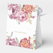 Ballotins Élégante boîte de préférence Fleur & Mariage Or (Arrière)