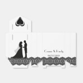Ballotins Élégante boîte de préférence Noir et Blanc Mariage (Déplié)