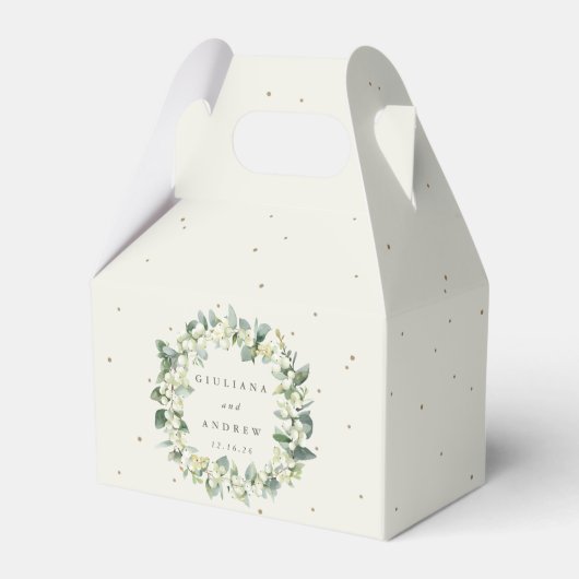 Ballotins Elégante crème Snowberry+Eucalyptus Wreath Mariage (Verso)