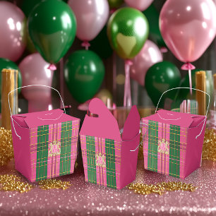 Ballotins Élégante Crête rose et verte or plaqué