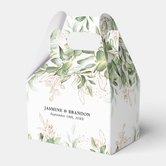 Ballotins Elégante Eucalyptus Verdure Mariage Favor Box (Arrière)
