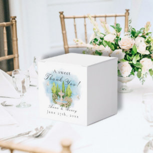 Ballotins Elégante Fleurs de fontaine Mariage colombes Merci