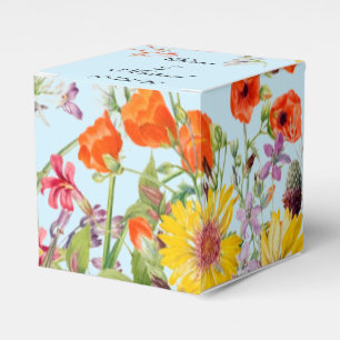 Ballotins Elégante Fleurs de Printemps Bleu Mariage Favor Bo