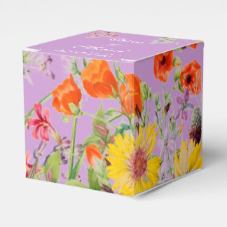 Ballotins Elégante Fleurs de Printemps Bleu Mariage Favor Bo