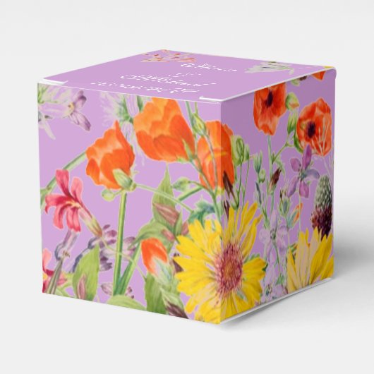 Ballotins Elégante Fleurs de Printemps Bleu Mariage Favor Bo (Verso)