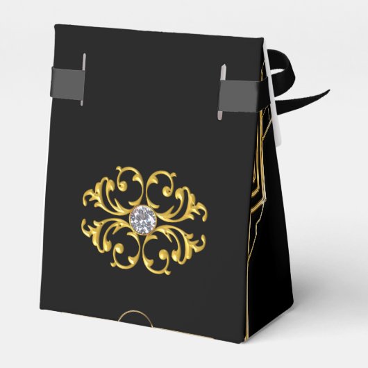 Ballotins Elégante Gatsby Art Déco Mariage Favor Box (Arrière)