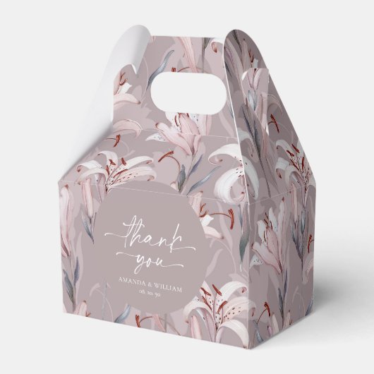 Ballotins Elégante Lilac Lily Mariage Favor Box (Arrière)