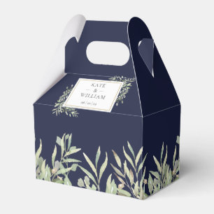 Ballotins Elégante Marine Bleu Vert Vert Mariage Favor Box