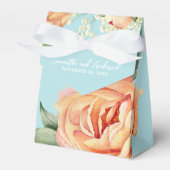 Ballotins Élégante Pêche de mariage bleu floral (Verso)