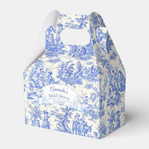 Ballotins Elégante toile bleue de jouy Douche nuptiale