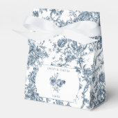 Ballotins Élégante toile Florale Bleue Française Gravée (Verso)