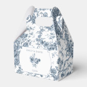 Ballotins Élégante toile Florale Bleue Française Gravée (Verso)