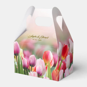 Ballotins Élégante Tulipe colorée Florales Mariage Favor Box