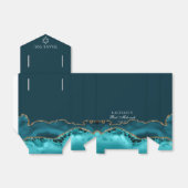 Ballotins Elégante Turquoise Gold Agate Bat mitzvah Party (Déplié)