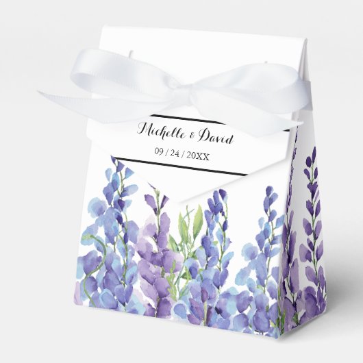Ballotins Élégante Violet Violet Florales Mariage Favor Box (Verso)