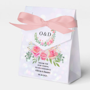 Ballotins Élégantes Fleurs Aquarelle Rose Pâle Mariage