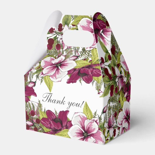 Ballotins Élégantes fleurs blanches de Magenta et plantes ve (Arrière)