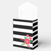 Ballotins Élégantes rayures noires et blanches avec fleurs r (Ouvert)