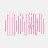 Ballotins Élégantes rayures rose et blanc avec Monogramme (Déplié)